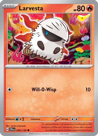 Larvesta (28) - [SV: Journey Together] Reverse Holofoil Pokemon Single Pokémon