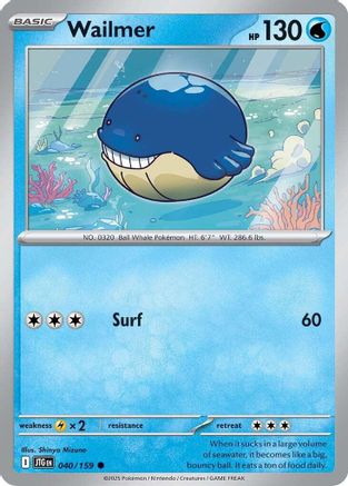 Wailmer (40) Reverse Holofoil [SV: Journey Together] Pokemon Single Pokémon