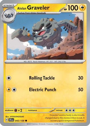 Alolan Graveler (45) - [SV: Journey Together] Reverse Holofoil Pokemon Single Pokémon