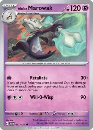 Alolan Marowak (57) Reverse Holofoil [SV: Journey Together] Pokemon Single Pokémon