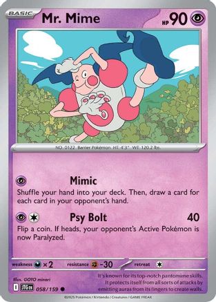 Mr. Mime (58) Reverse Holofoil [SV: Journey Together] Pokemon Single Pokémon