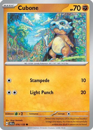 Cubone (76) Reverse Holofoil [SV: Journey Together] Pokemon Single Pokémon