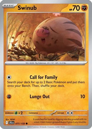 Swinub - 077/159 [SV: Journey Together] Pokemon Single Pokémon