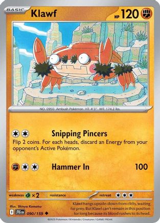 Klawf (90) Reverse Holofoil [SV: Journey Together] Pokemon Single Pokémon