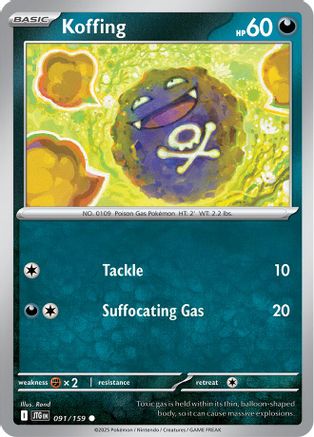 Koffing (91) Reverse Holofoil [SV: Journey Together] Pokemon Single Pokémon