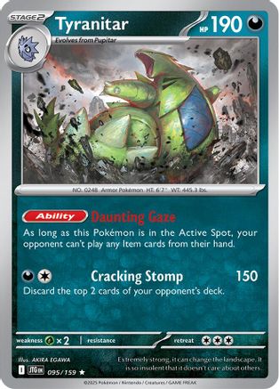 Tyranitar (95) Reverse Holofoil [SV: Journey Together] Pokemon Single Pokémon