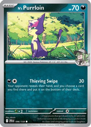 N's Purrloin (96) Reverse Holofoil [SV: Journey Together] Pokemon Single Pokémon