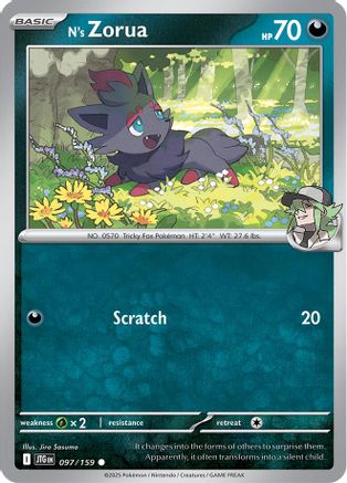 N's Zorua (97) Reverse Holofoil [SV: Journey Together] Pokemon Single Pokémon