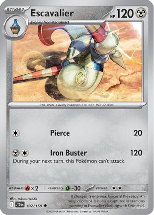 Escavalier (102) Reverse Holofoil [SV: Journey Together] Pokemon Single Pokémon