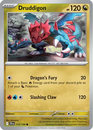 Druddigon (115) Reverse Holofoil [SV: Journey Together] Pokemon Single Pokémon