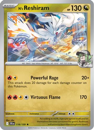 N's Reshiram - 116/159 Holofoil [SV: Journey Together] Pokemon Single Pokémon