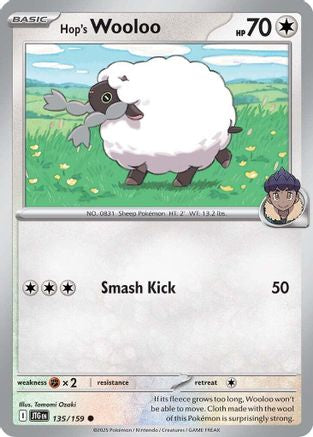 Hop's Wooloo - 135/159 (135) - [SV: Journey Together] Reverse Holofoil Pokemon Single Pokémon