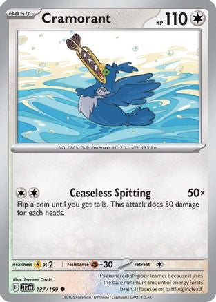 Cramorant (137) Reverse Holofoil [SV: Journey Together] Pokemon Single Pokémon