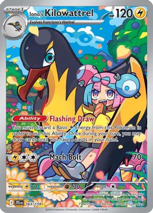 Iono's Kilowattrel - 163/159 Holofoil [SV: Journey Together] Pokemon Single Pokémon