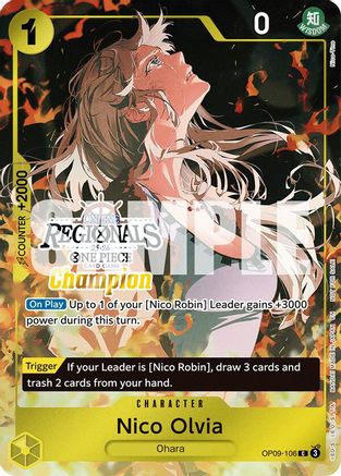 Nico Olvia (Regional Champion Card Set 2025 Vol.1) (OP09-106) [One Piece Promotion Cards] Foil One Piece Single Bandai