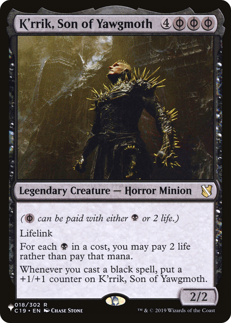 K'rrik, Son of Yawgmoth (LIST-C19-18) [Mystery Booster] The List MTG Single Wizards of the Coast