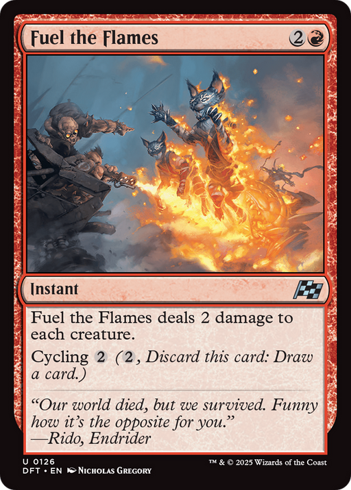 Fuel the Flames (DFT-126) [Aetherdrift] Foil MTG Single Wizards of the Coast