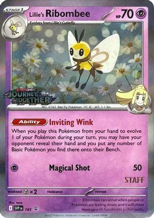 Lillie's Ribombee - 183 (Prerelease) [Staff] (183) Holofoil [Promos: SV Promo Cards] Pokemon Single Pokémon