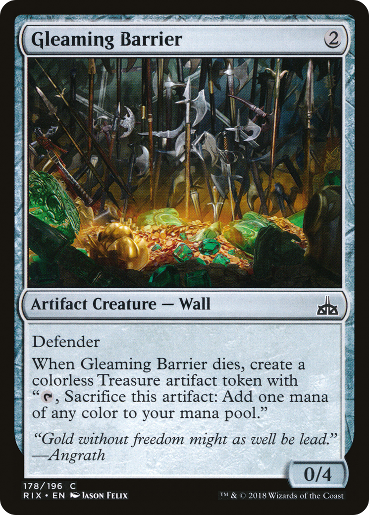 Gleaming Barrier (RIX-178) [Rivals of Ixalan] MTG Single Wizards of the Coast