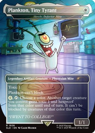 Plankton, Tiny Tyrant - Skrelv, Defector Mite (Rainbow Foil) (SLD-1926) [Secret Lair] Drop Series Foil MTG Single Wizards of the Coast