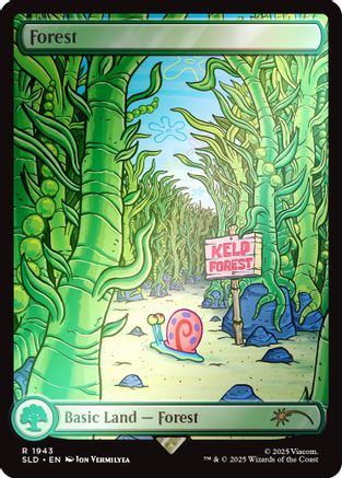 Forest (1943) (Rainbow Foil) (SLD-1943) [Secret Lair] Drop Series Foil MTG Single Wizards of the Coast