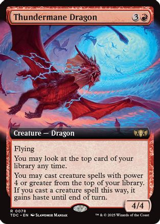 Thundermane Dragon (Extended Art) (TDC-078) [Commander: Tarkir: Dragonstorm] MTG Single Wizards of the Coast
