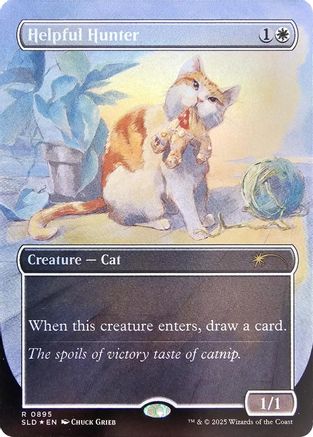 Helpful Hunter (0895) (Rainbow Foil) (SLD-895) [Secret Lair] Drop Series Foil MTG Single Wizards of the Coast