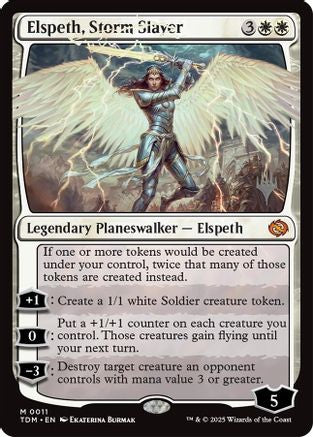 Elspeth, Storm Slayer (PPTDM-011) [Promo Pack: Tarkir: Dragonstorm] Foil MTG Single Wizards of the Coast