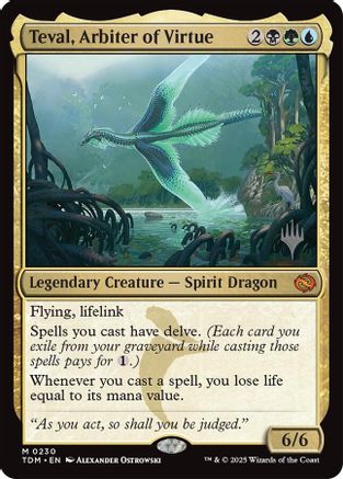 Teval, Arbiter of Virtue (PPTDM-230) [Promo Pack: Tarkir: Dragonstorm] MTG Single Wizards of the Coast