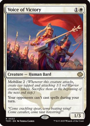 Voice of Victory (PPTDM-033) [Promo Pack: Tarkir: Dragonstorm] Foil MTG Single Wizards of the Coast