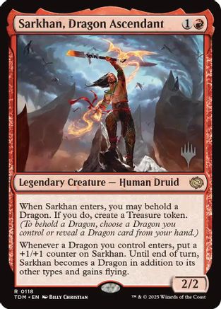 Sarkhan, Dragon Ascendant (PPTDM-118) [Promo Pack: Tarkir: Dragonstorm] Foil MTG Single Wizards of the Coast