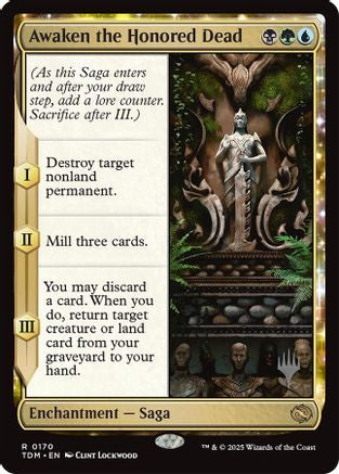 Awaken the Honored Dead (PPTDM-170) [Promo Pack: Tarkir: Dragonstorm] Foil MTG Single Wizards of the Coast