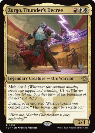 Zurgo, Thunder's Decree (PPTDM-237) [Promo Pack: Tarkir: Dragonstorm] MTG Single Wizards of the Coast