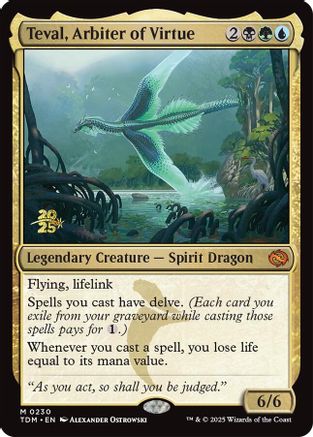 Teval, Arbiter of Virtue (PRE-230) [Prerelease Cards] Foil MTG Single Wizards of the Coast