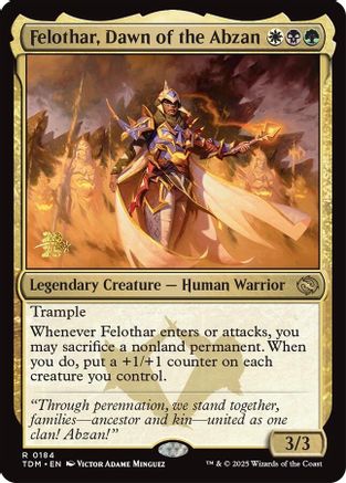 Felothar, Dawn of the Abzan (PRE-184) [Prerelease Cards] Foil MTG Single Wizards of the Coast