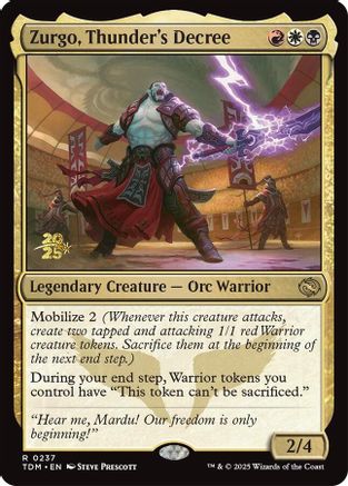 Zurgo, Thunder's Decree (PRE-237) [Prerelease Cards] Foil MTG Single Wizards of the Coast