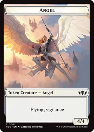 Angel // Spirit Double-Sided Token (TDC-2 // 6) [Commander: Tarkir: Dragonstorm] MTG Single Wizards of the Coast