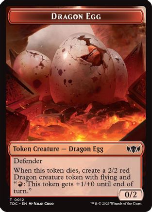 Dragon Egg // Dragon (0013) Double-Sided Token (TDC-12 // 13) [Commander: Tarkir: Dragonstorm] MTG Single Wizards of the Coast