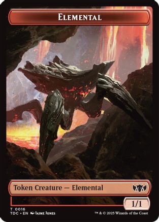 Elemental (0016) // Gold Double-Sided Token (TDC-16 // 29) [Commander: Tarkir: Dragonstorm] MTG Single Wizards of the Coast