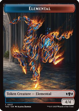 Elemental (0027) // Monk Double-Sided Token (TDC-27 // 3) [Commander: Tarkir: Dragonstorm] MTG Single Wizards of the Coast