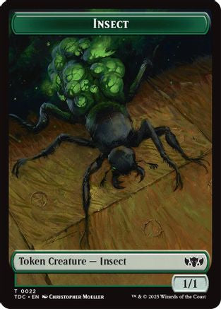 Insect (0022) // Zombie Druid Double-Sided Token (TDC-22 // 10) [Commander: Tarkir: Dragonstorm] MTG Single Wizards of the Coast
