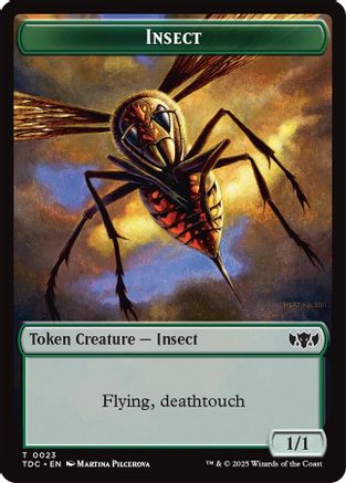 Insect (0023) // Wall Double-Sided Token (TDC-23 // 7) [Commander: Tarkir: Dragonstorm] MTG Single Wizards of the Coast
