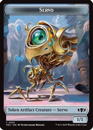 Servo // Warrior Double-Sided Token (TDC-31 // 13) [Commander: Tarkir: Dragonstorm] MTG Single Wizards of the Coast