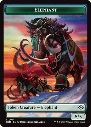 Elephant // Treasure Double-Sided Token (TDM-14 // 16) [Tarkir: Dragonstorm] Foil MTG Single Wizards of the Coast