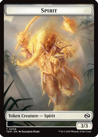 Spirit (0008) // Spirit (0009) Double-Sided Token (TDM-8 // 9) [Tarkir: Dragonstorm] Foil MTG Single Wizards of the Coast