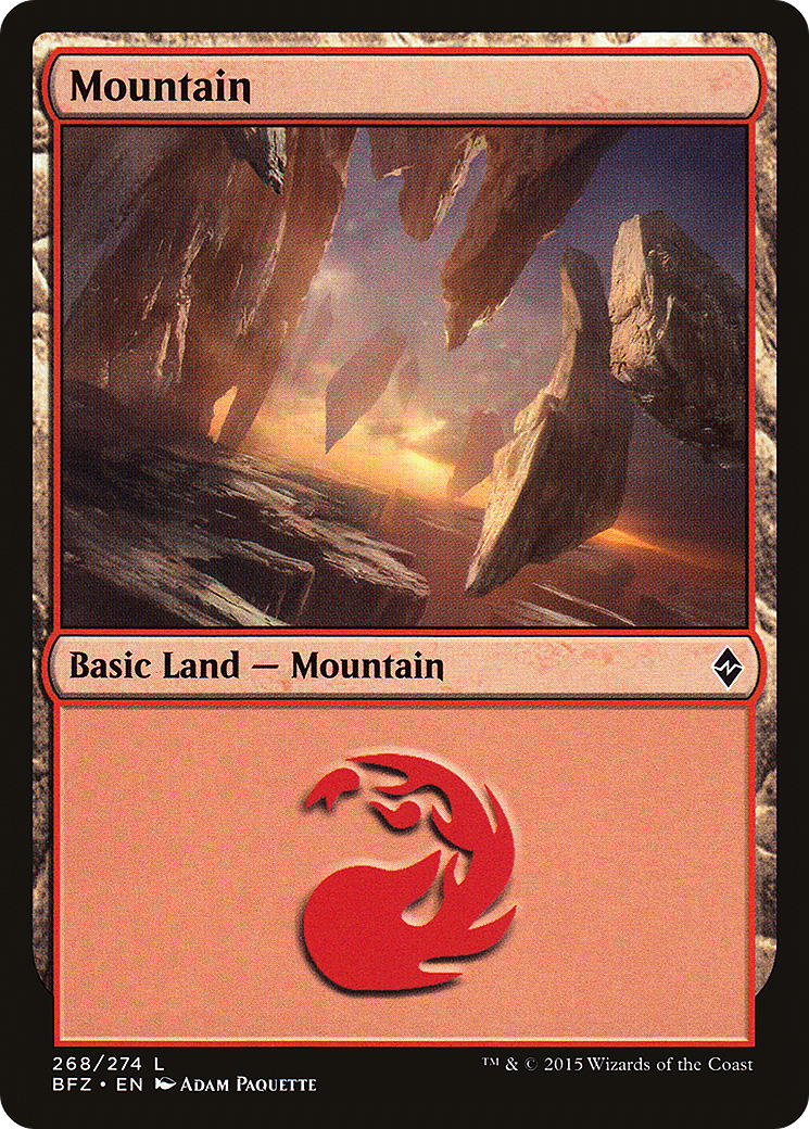 Mountain (BFZ-268A) [Battle for Zendikar] MTG Single Wizards of the Coast