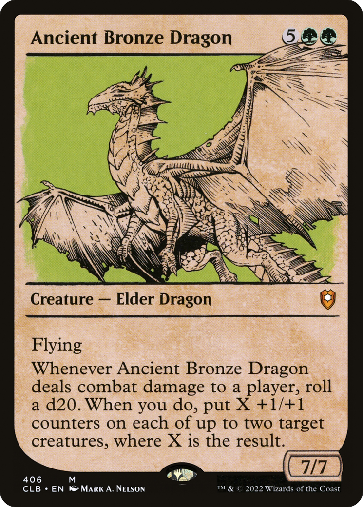 Ancient Bronze Dragon (CLB-406) [Commander Legends: Battle for Baldur's Gate] (Showcase) Foil MTG Single Wizards of the Coast