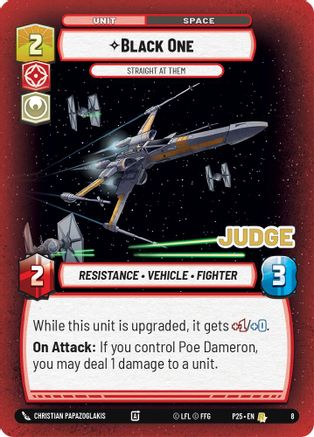 Black One - Straight At Them (8) [Judge Promos] Foil Star Wars: Unlimited Single Disney