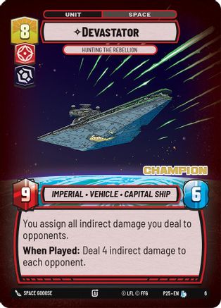 Devastator - Hunting the Rebellion (Champion) (6) [Organized Play Promos] Foil Star Wars: Unlimited Single Disney