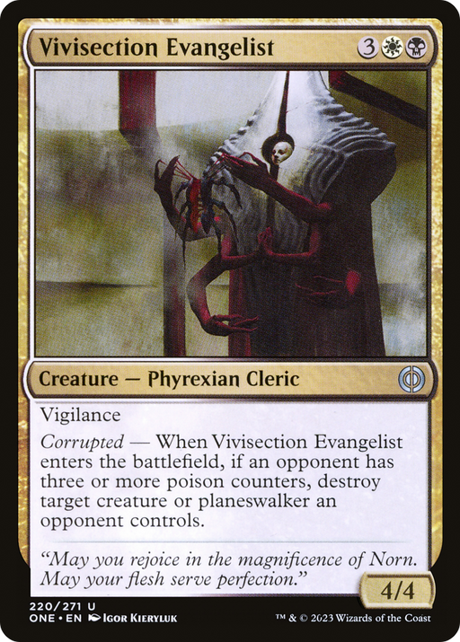 Vivisection Evangelist (ONE-220) [Phyrexia: All Will Be One] Foil MTG Single Wizards of the Coast